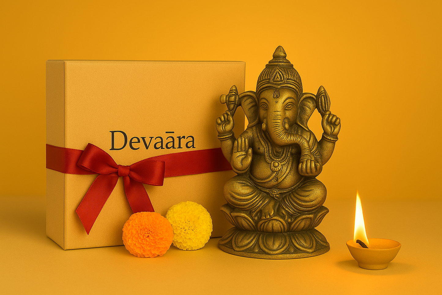 Brass Ganesha Murti Statue for Home Temple & Pooja, Remover of Obstacles Gift