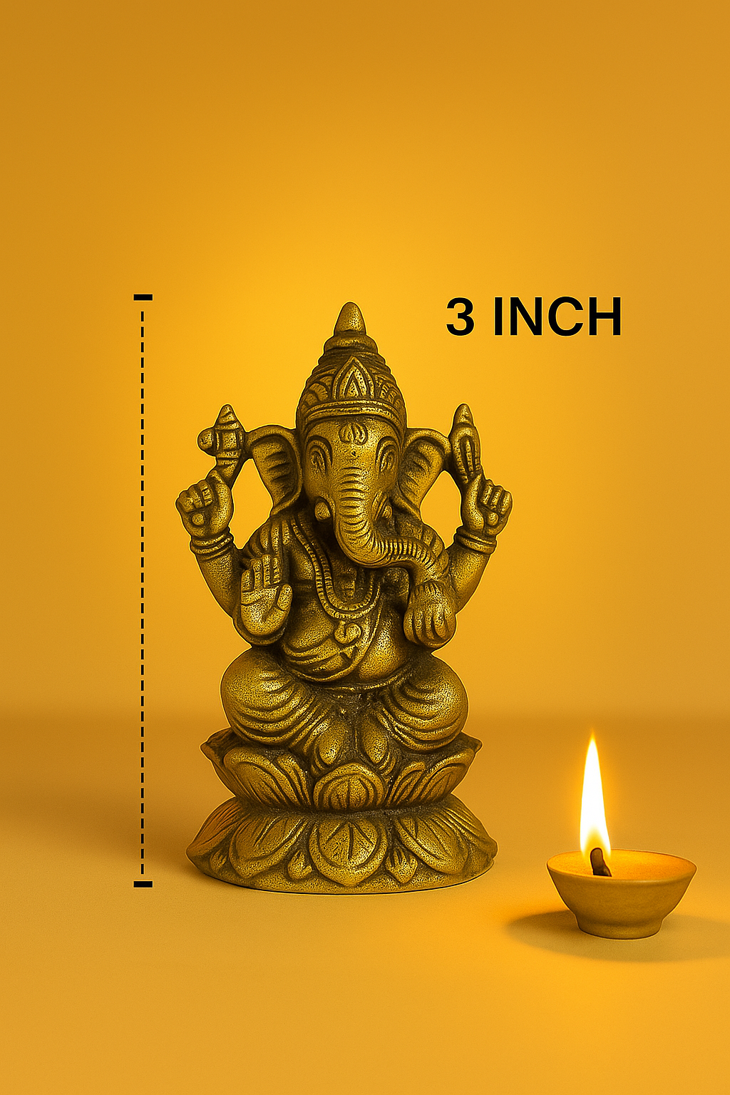 Brass Ganesha Murti Statue for Home Temple & Pooja, Remover of Obstacles Gift