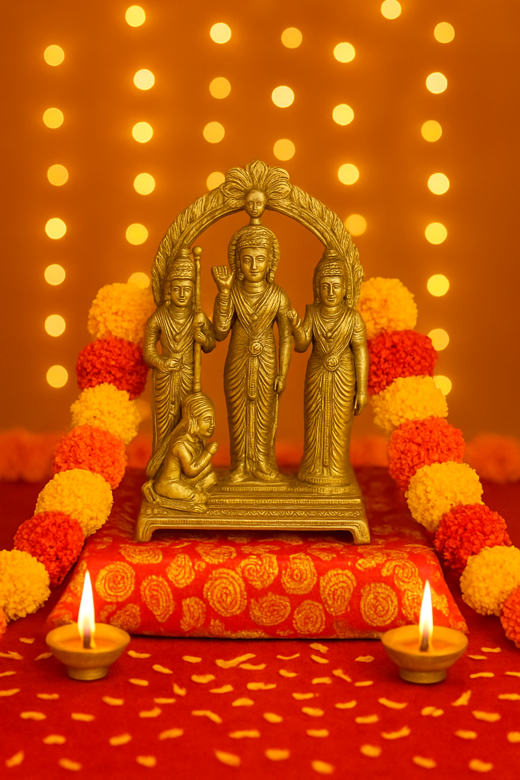 Ram Darbar Brass Idol | Lord Ram, Sita, Lakshman and Lord Hanuman Pooja & Home Decor