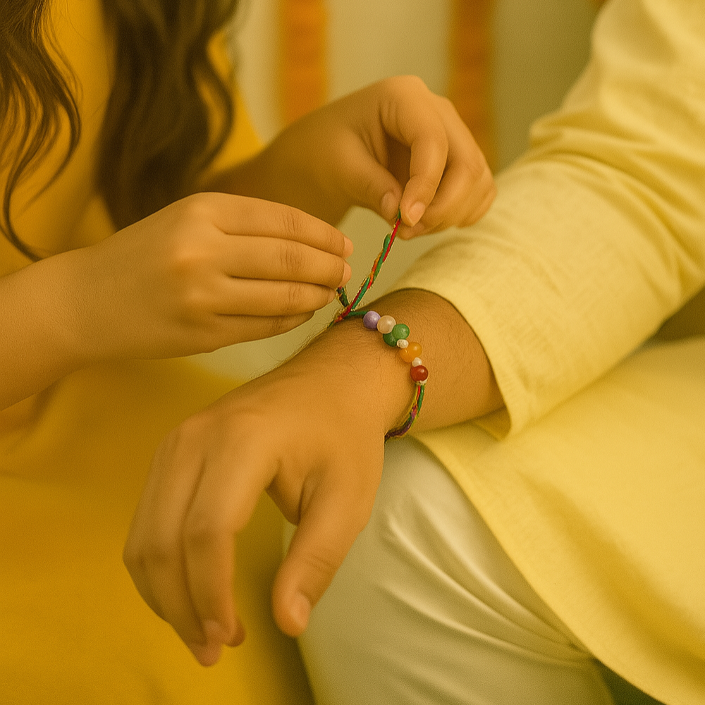 Devaāra - Combo Pack of 2 Rakhi's - Courage & Confidence + 7-Chakra Rakhi